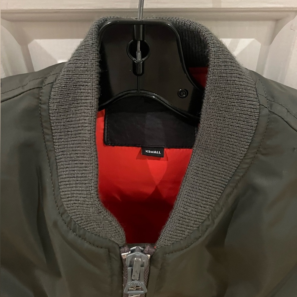 R13 Bomber Jacket, Xsmall Olive Green Bomber Jacket - Picture 6 of 13